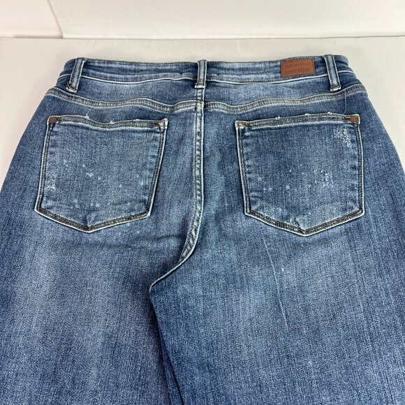 Judy Blue Jeans Womens 32x28* Boyfriend Mid Rise Blue Faded Stretch Denim Tag 30 - Picture 10 of 16